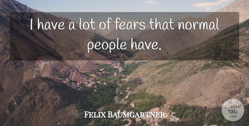 Felix Baumgartner Quote About People, Normal: I Have A Lot Of...