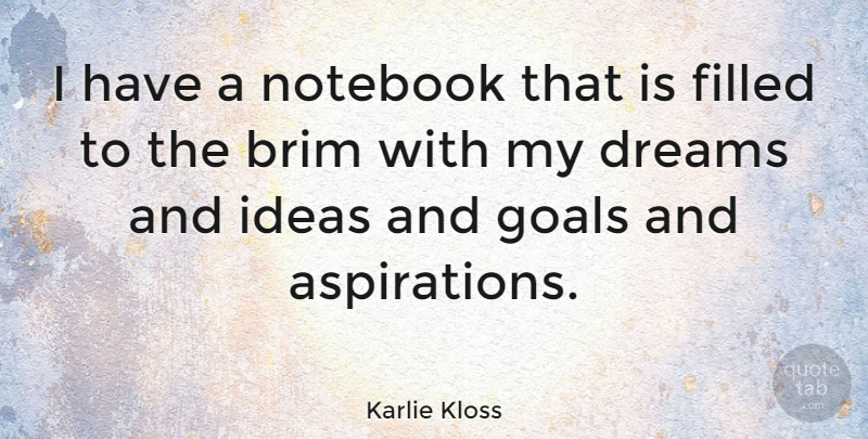 Karlie Kloss Quote About Notebook, Dream, Ideas: I Have A Notebook That...