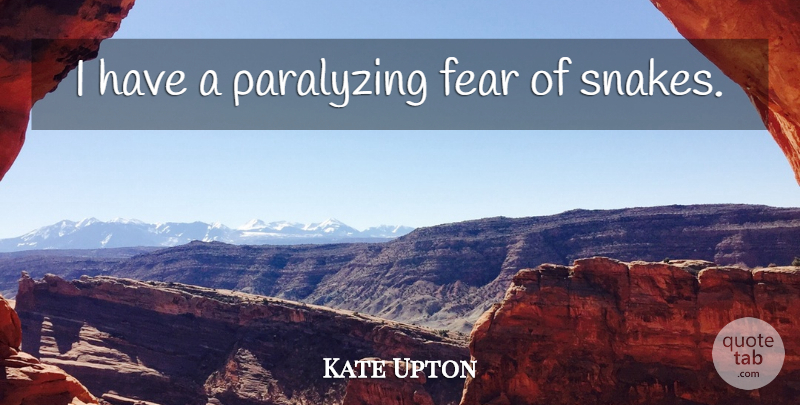 Kate Upton Quote About Snakes: I Have A Paralyzing Fear...