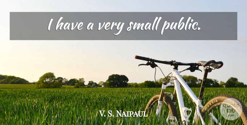 V. S. Naipaul Quote About undefined: I Have A Very Small...