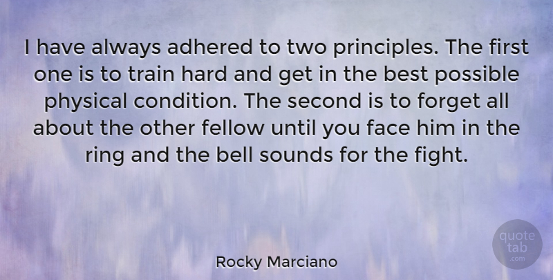 Rocky Marciano Quote About Motivational, Strength, Fighting: I Have Always Adhered To...
