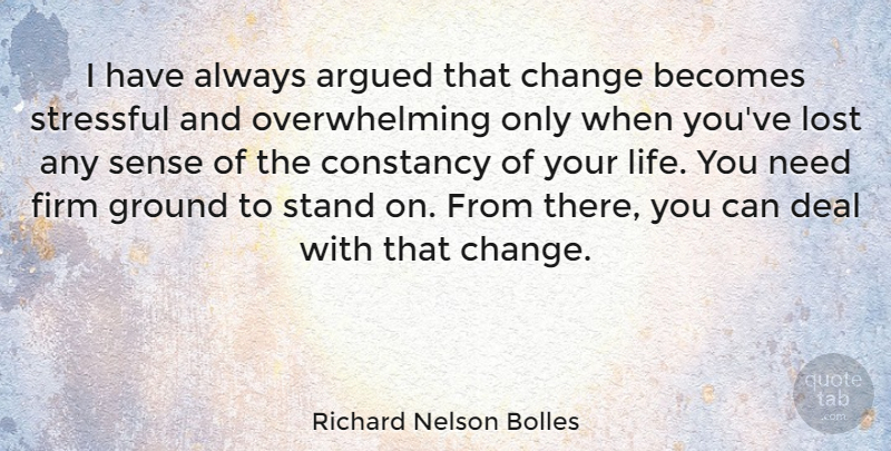 Richard Nelson Bolles Quote About Work, Life Changing, Needs: I Have Always Argued That...