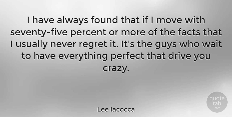 Lee Iacocca Quote About Regret, Business, Crazy: I Have Always Found That...