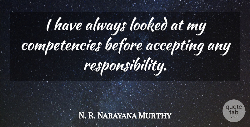 N. R. Narayana Murthy Quote About undefined: I Have Always Looked At...