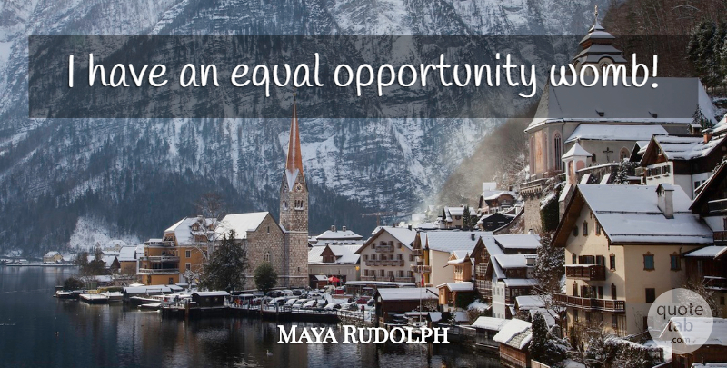 Maya Rudolph Quote About Opportunity, Womb, Equal: I Have An Equal Opportunity...