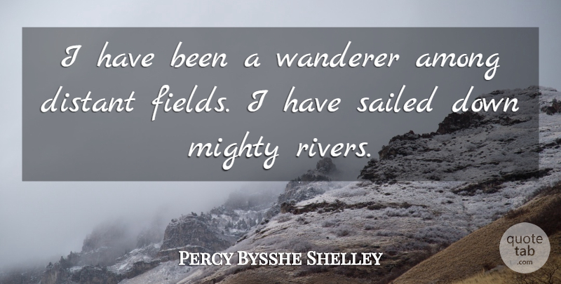 Percy Bysshe Shelley Quote About Life, Rivers, Fields: I Have Been A Wanderer...