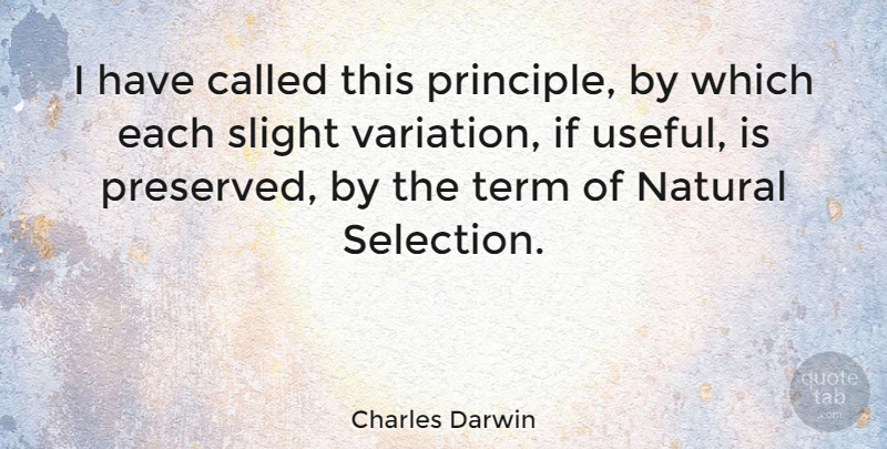Charles Darwin Quote About Inspirational, Hair, Theory Of Evolution: I Have Called This Principle...