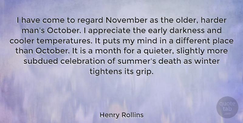 Henry Rollins Quote About Summer, Winter, Men: I Have Come To Regard...