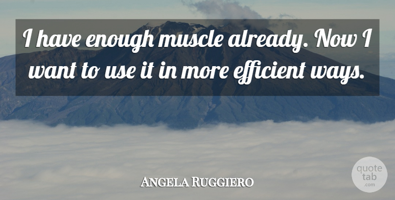 Angela Ruggiero Quote About Use, Want, Way: I Have Enough Muscle Already...