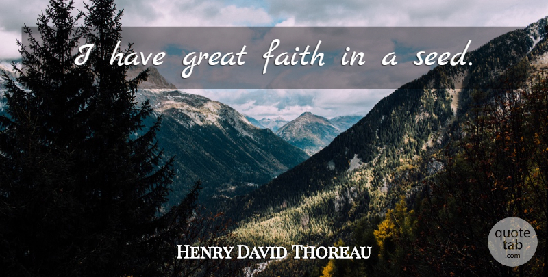 Henry David Thoreau Quote About Seeds, Great Faith: I Have Great Faith In...