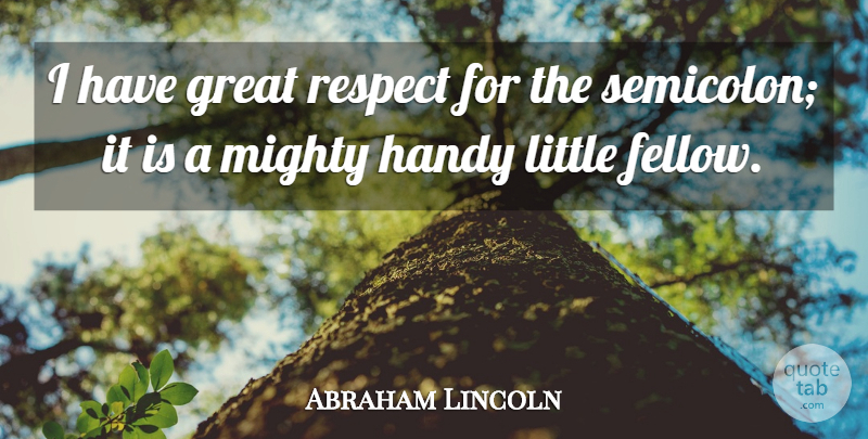 Abraham Lincoln Quote About Great, Handy, Respect: I Have Great Respect For...