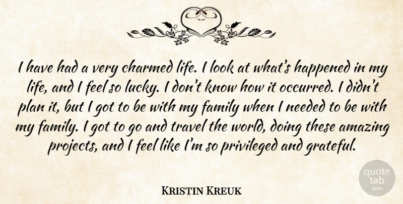 Kristin Kreuk Quote About Grateful, Lucky, Looks: I Have Had A Very...