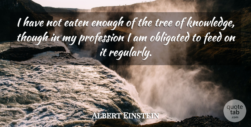Albert Einstein Quote About Memorable, Tree, Enough: I Have Not Eaten Enough...