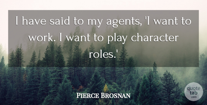 Pierce Brosnan Quote About Work: I Have Said To My...