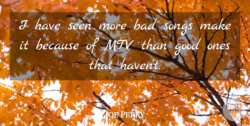 Joe Perry Quote About Song, Mtv, Havens: I Have Seen More Bad...