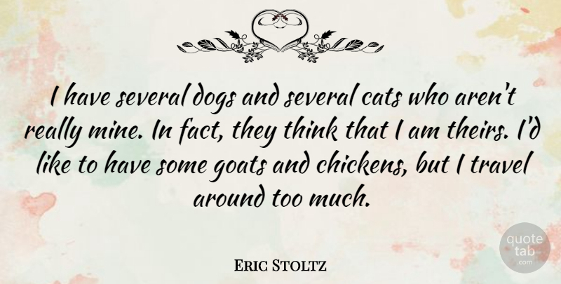 Eric Stoltz Quote About Dog, Cat, Thinking: I Have Several Dogs And...