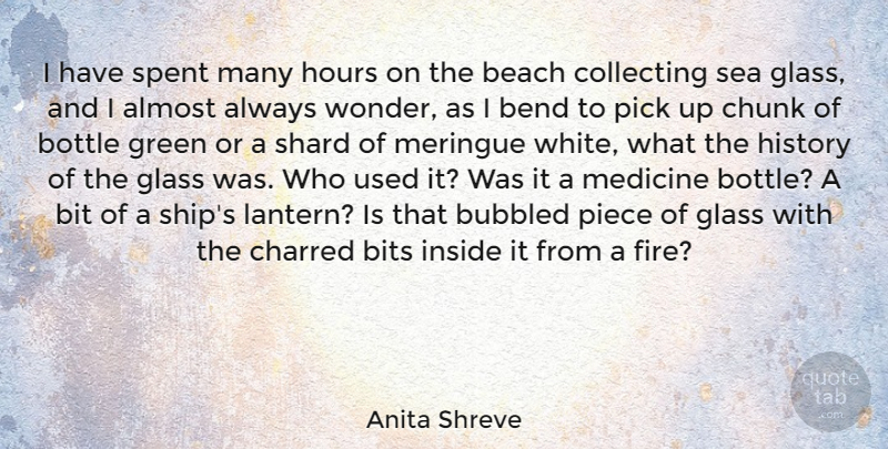 Anita Shreve Quote About Almost, Bend, Bit, Bits, Bottle: I Have Spent Many Hours...
