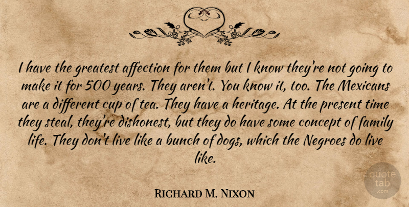 Richard M. Nixon Quote About Dog, Years, Tea: I Have The Greatest Affection...