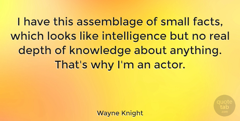 Wayne Knight Quote About Real, Actors, Facts: I Have This Assemblage Of...
