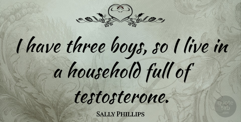 Sally Phillips Quote About Boys, Three, Testosterone: I Have Three Boys So...