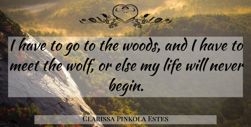 Clarissa Pinkola Estes Quote About Woods: I Have To Go To...