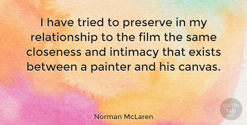 Norman McLaren Quote About Art, Canvas, Film: I Have Tried To Preserve...