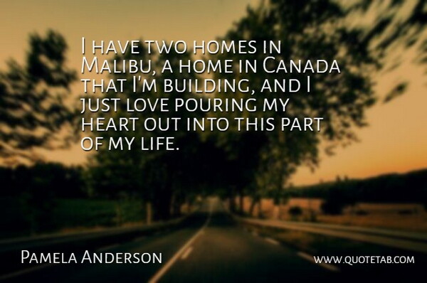 Pamela Anderson Quote About Heart, Home, Two: I Have Two Homes In...