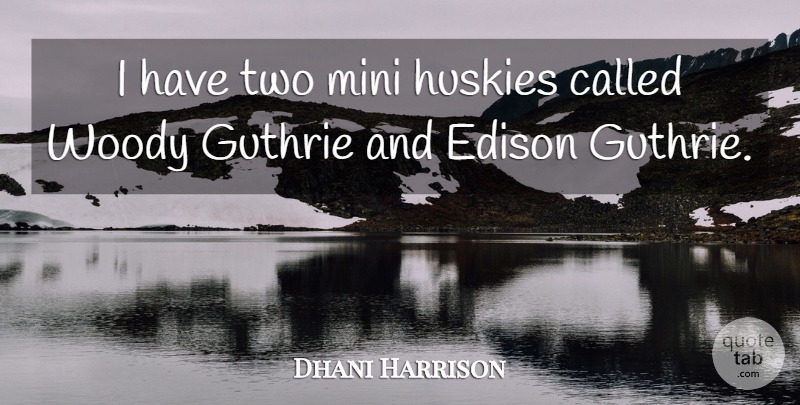 Dhani Harrison Quote About Two, Woody, Huskies: I Have Two Mini Huskies...