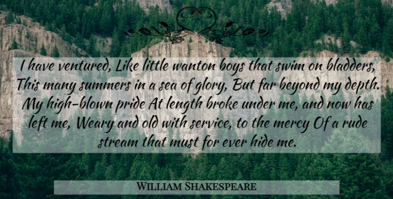 William Shakespeare Quote About Summer, Pride, Boys: I Have Ventured Like Little...