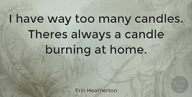 Erin Heatherton Quote About Home, Way, Burning: I Have Way Too Many...