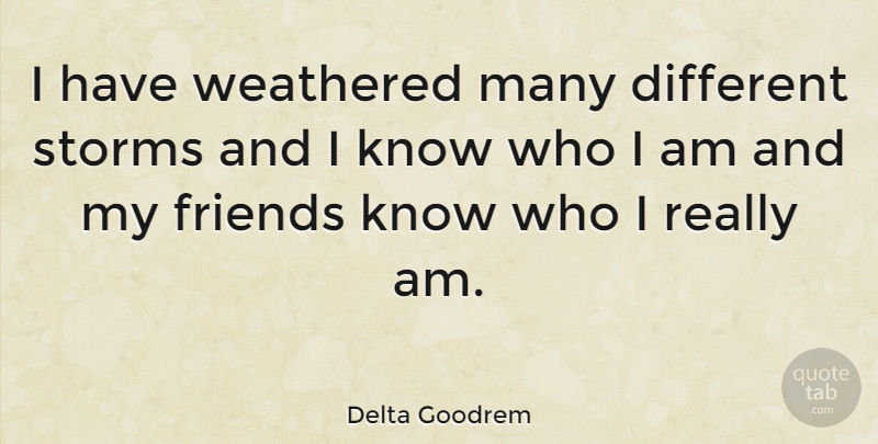 Delta Goodrem Quote About Who I Am, Storm, Different: I Have Weathered Many Different...