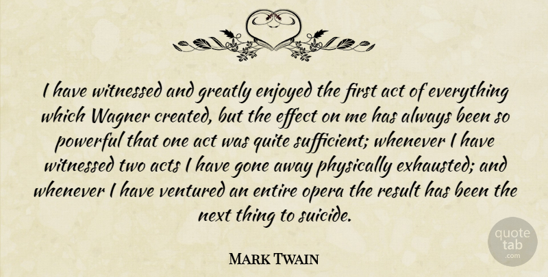 Mark Twain Quote About Suicide, Powerful, Humorous: I Have Witnessed And Greatly...