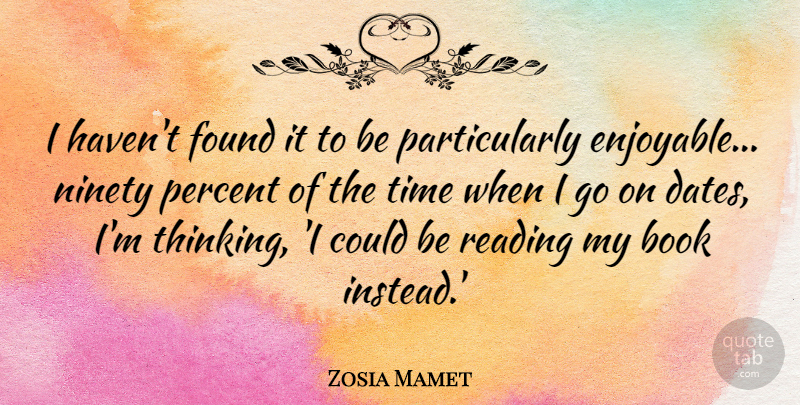 Zosia Mamet Quote About Book, Reading, Thinking: I Havent Found It To...