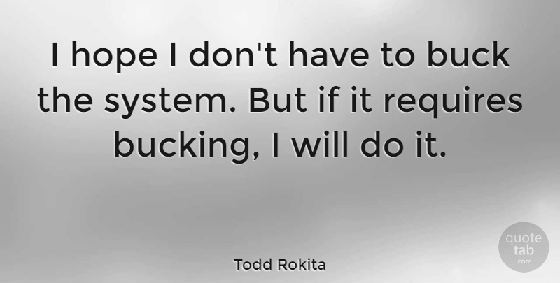 Todd Rokita Quote About Hope, Requires: I Hope I Dont Have...