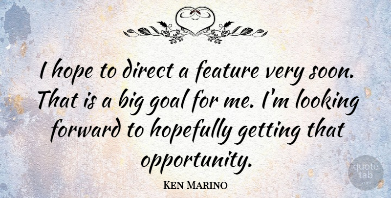 Ken Marino Quote About Direct, Feature, Hope, Hopefully, Looking: I Hope To Direct A...