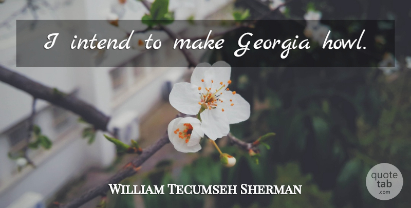 William Tecumseh Sherman Quote About Georgia, Howl: I Intend To Make Georgia...