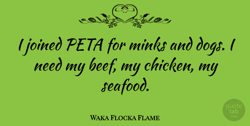 Waka Flocka Flame Quote About Dog, Needs, Beef: I Joined Peta For Minks...