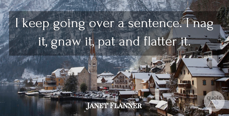 Janet Flanner Quote About Nagging, Sentences, Keep Going: I Keep Going Over A...