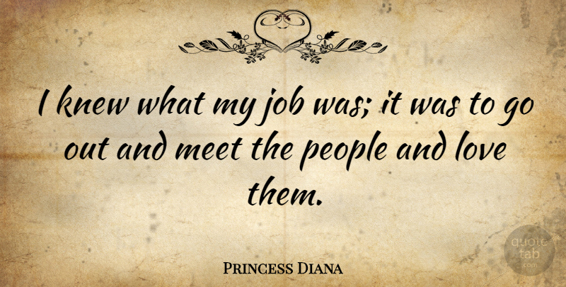 Princess Diana Quote About Jobs, Destiny, People: I Knew What My Job...