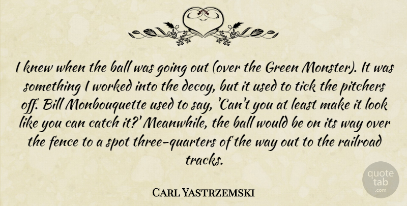 Carl Yastrzemski Quote About Track, Would Be, Railroads: I Knew When The Ball...
