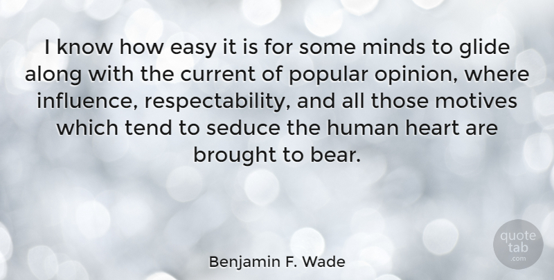 Benjamin F. Wade Quote About Heart, Mind, Bears: I Know How Easy It...