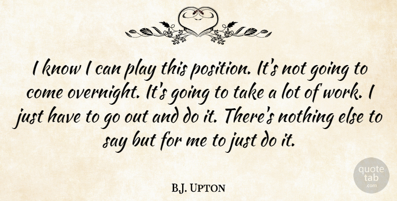 B.J. Upton Quote About undefined: I Know I Can Play...