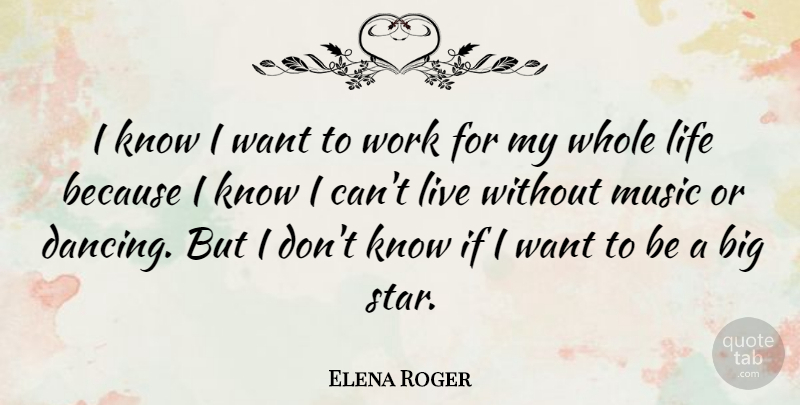 Elena Roger Quote About Life, Music, Work: I Know I Want To...