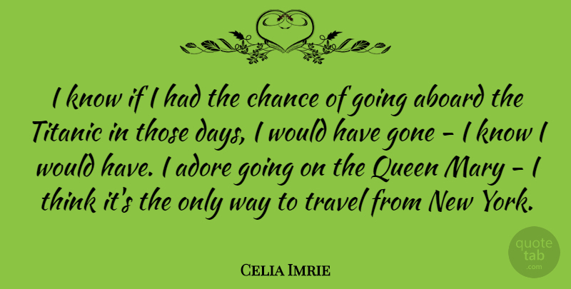 Celia Imrie Quote About New York, Queens, Thinking: I Know If I Had...