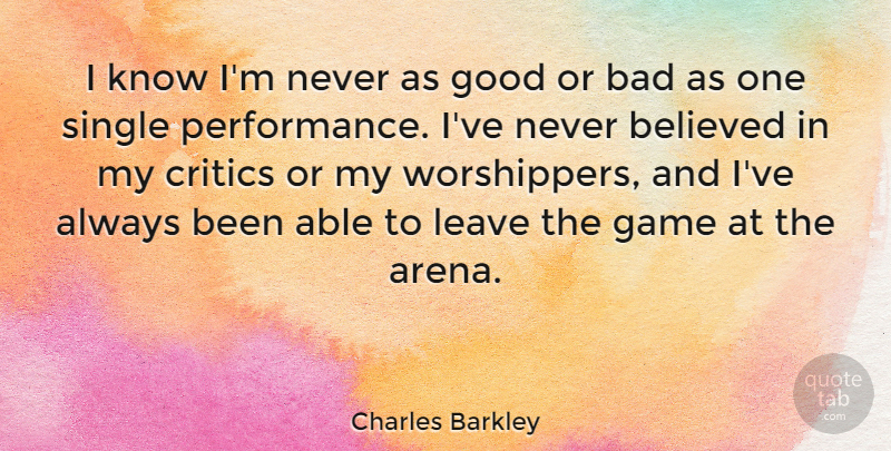 Charles Barkley Quote About Motivational, Basketball, Games: I Know Im Never As...