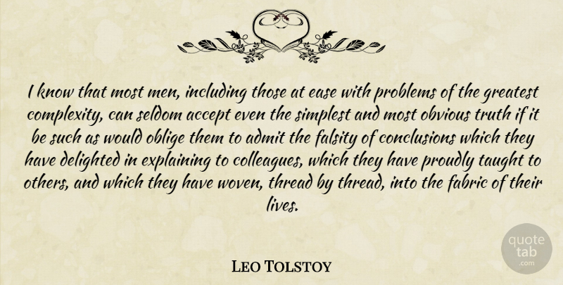 Leo Tolstoy Quote About Truth, Lying, Science: I Know That Most Men...