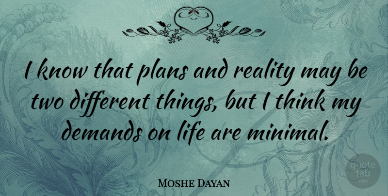 Moshe Dayan Quote About Reality, Thinking, Two: I Know That Plans And...