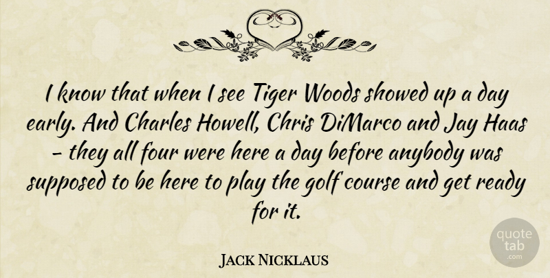 Jack Nicklaus Quote About Anybody, Charles, Chris, Course, Four: I Know That When I...