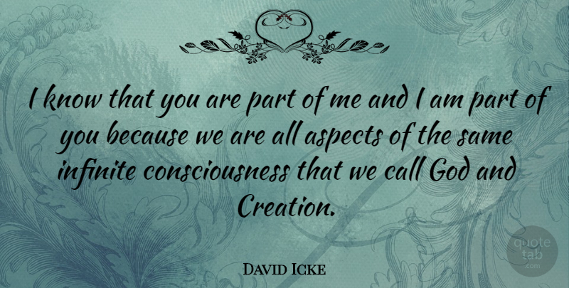 David Icke Quote About Consciousness, Infinite, Creation: I Know That You Are...