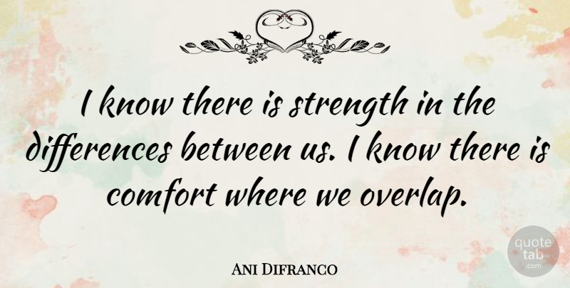Ani Difranco Quote About Strength, Individual Differences, Diversity: I Know There Is Strength...